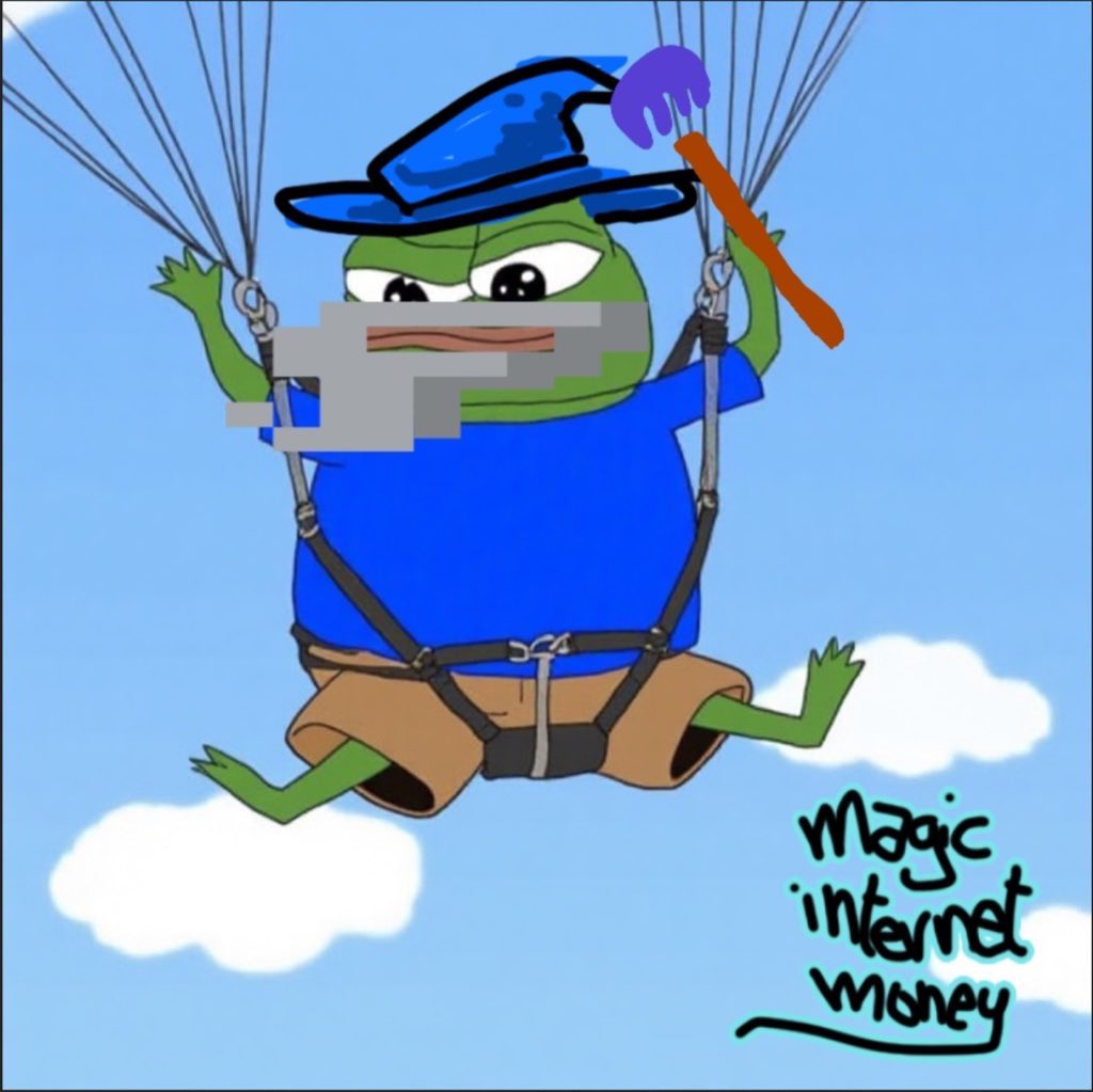 stinkycubert's tweet image. A month of magic with $mim — dip is over, now watch as the original bitcoin meme community casts our greatest spell, 4.20 per 🪄