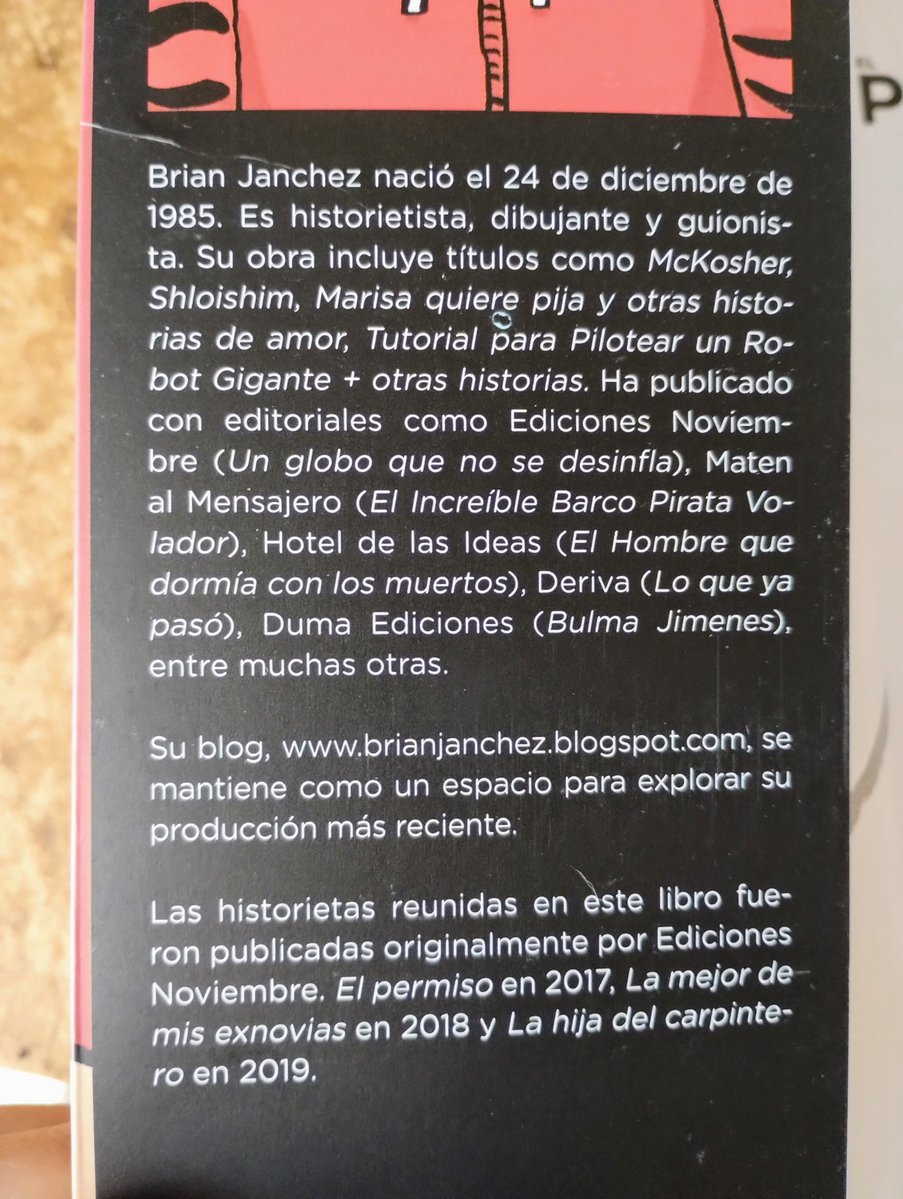 BrianJanchez's tweet image. Ya está a la venta mi nuevo libro "El Permiso y otras historietas de Brian Janchez".
Edita @Historieteca.
Se puede comprar en este enlace: historieteca.mitiendanube.com/productos/el-p…