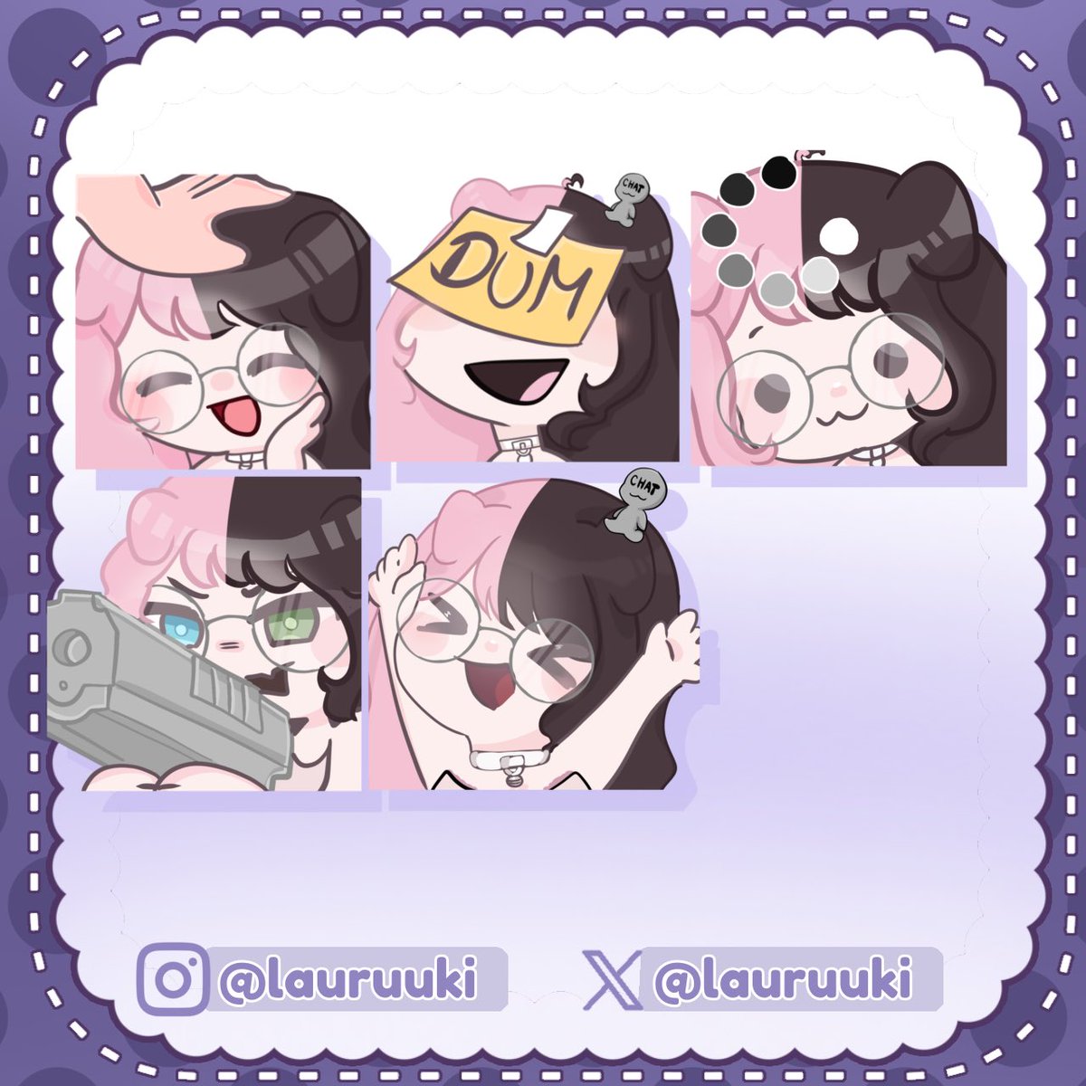 lauruuki's tweet image. emotes i’ve done for @mochapwuppy &amp;lt;3