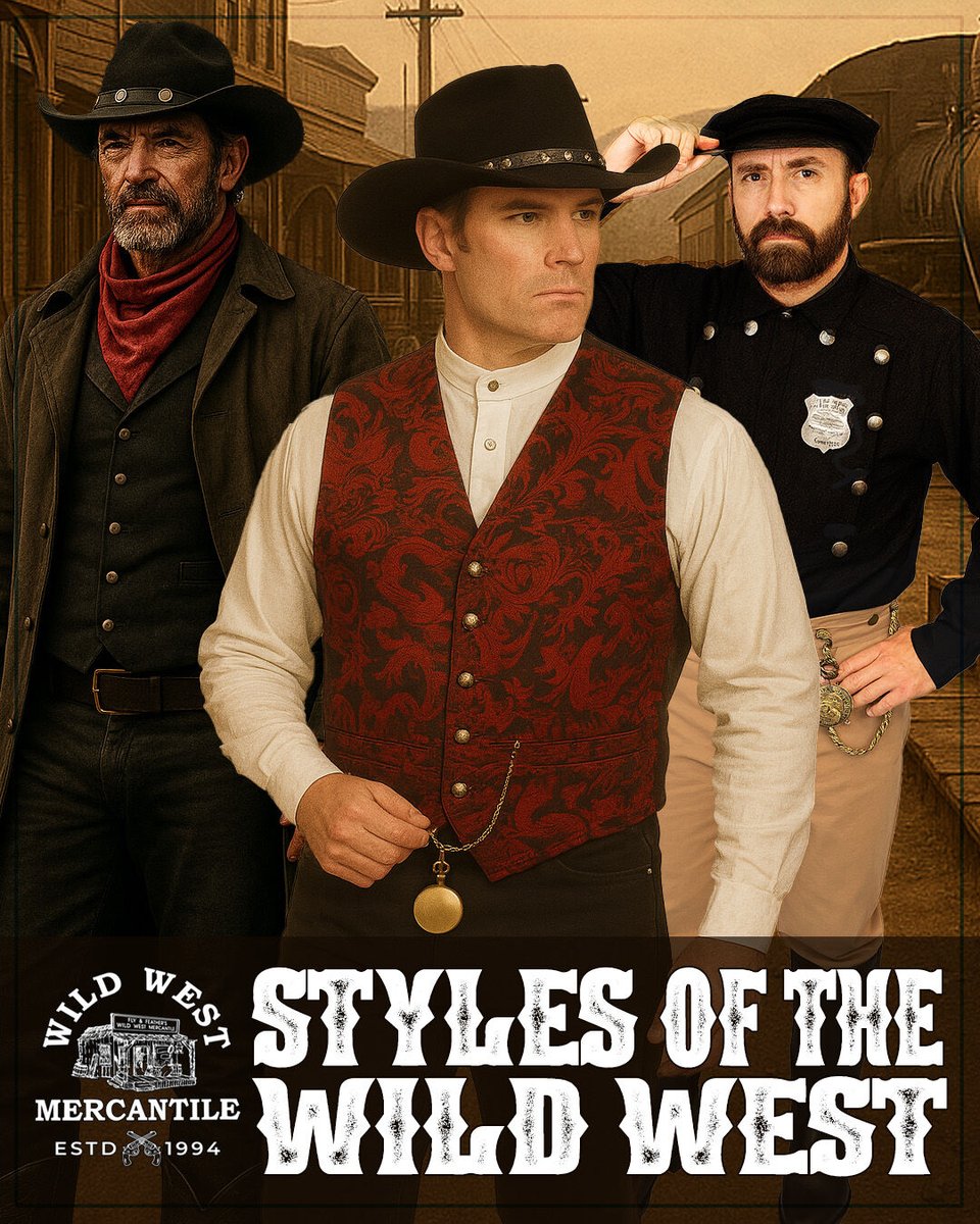 WWMERC's tweet image. 🔥 STYLES OF THE WILD WEST 🔥
🧥 Shop our full collection of authentic Old West shirts & vests—on sale now!
👉 Swing by Wild West Mercantile and dress the part: bit.ly/458c8pk
#WesternWear #WildWestMercantile #CowboyStyle #WesternVests #WesternShirts #FrontierFashion