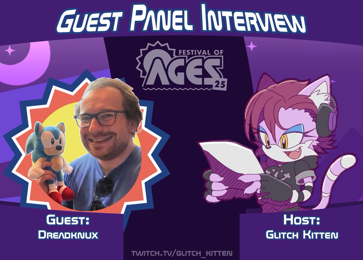 VoidFeline's tweet photo. #FestivalofAGES25 continues with another guest panel!🌞
⭐This time we get to chat w/ @Dreadknux who runs @sonicstadium & owns @summerofsonic !
Join us! 🎡
⏬
#sega #sonicthehedgehog #FOA25 #guestpanel #event https://t.co/YQzoH7Kgx8