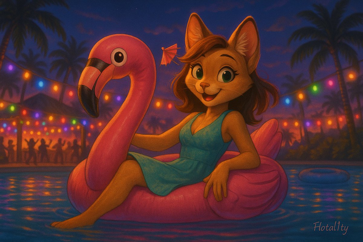 Flotal1ty's tweet photo. When you said 'make a splash' and I took it very literally πΈπ¦π΄
Flamingo float? Check. Party lights? Check. Ultimate Caturday mood? Double check! #Caturday
#CaturdayChillin #FloatGoals #PoolsideQueen #Flotal1ty https://t.co/czUIx0ggUS