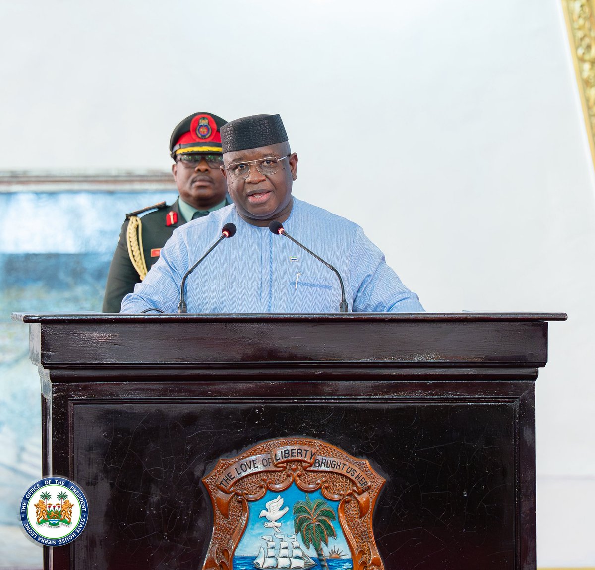 Presidency_SL's tweet image. His Excellency @julius_maadabio wishes to extend sincere gratitude for the esteemed recognition given to the Republic of Sierra Leone on this significant occasion. It holds great significance to be acknowledged by the Government and people of Liberia, reflecting our shared…
