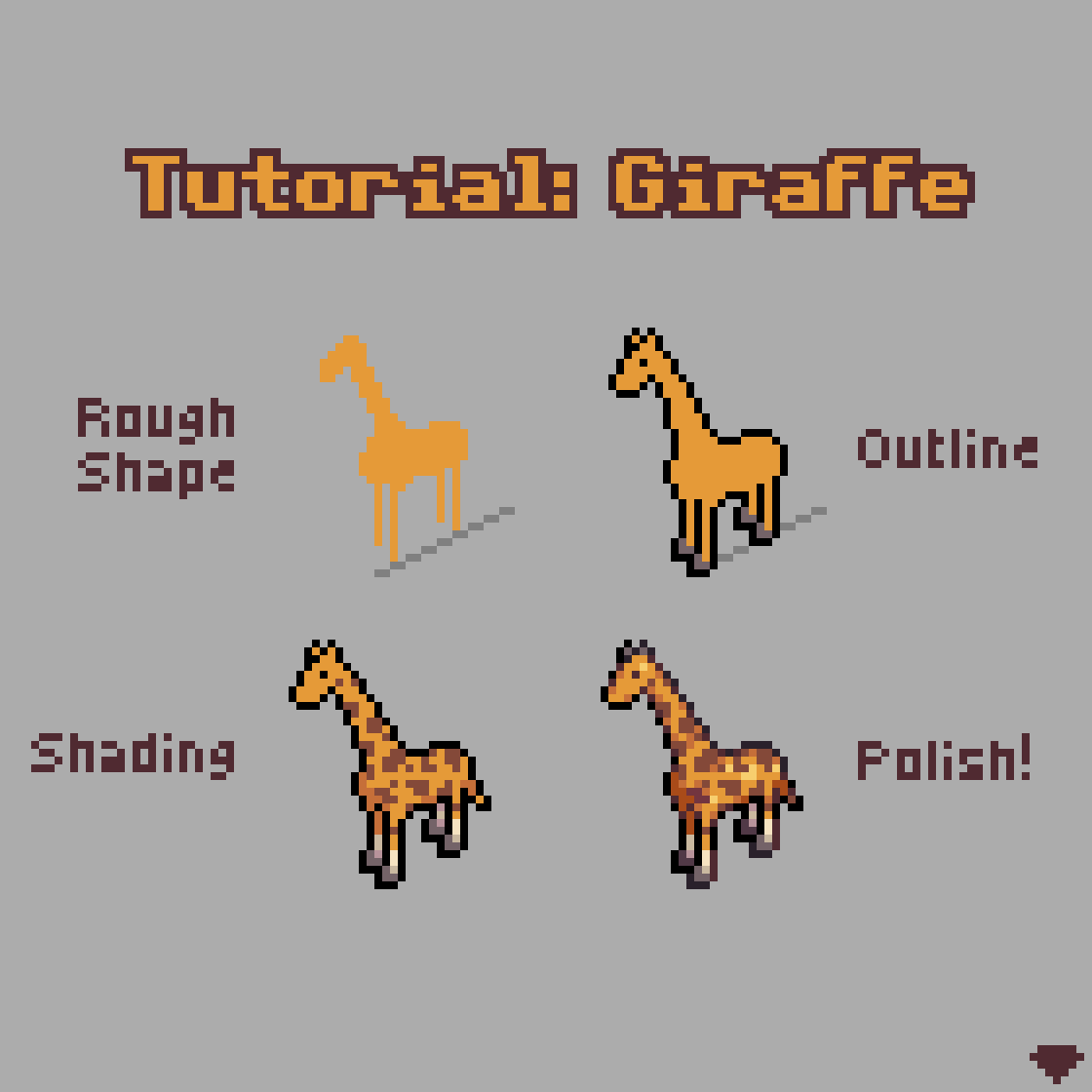 Quick mini-tutorial on how I drew an isometric giraffe

#pixelart