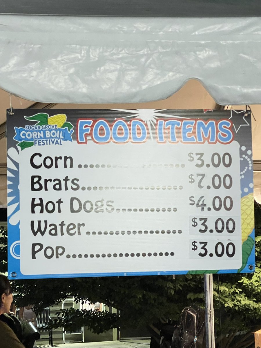 jankrav's tweet image. We had a great time at the Sugar Grove Corn Boil last night. You know you are in Illinois when they call soft drinks, “pop.” 😆🌽