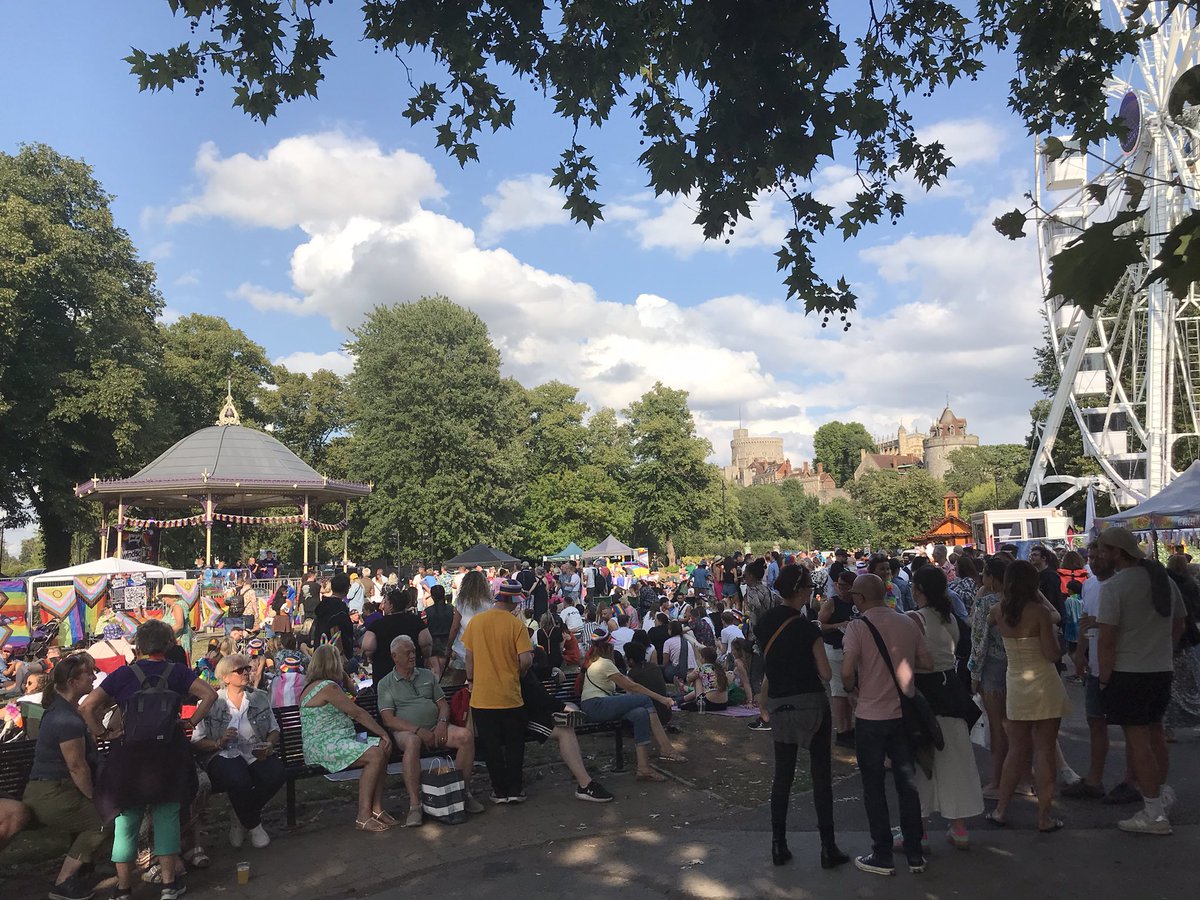JadeK_BM's tweet image. The main stage area getting busier this evening as acts were performing.
Thames Hospice were among the charities and organisations with stalls at the event. #Windsor