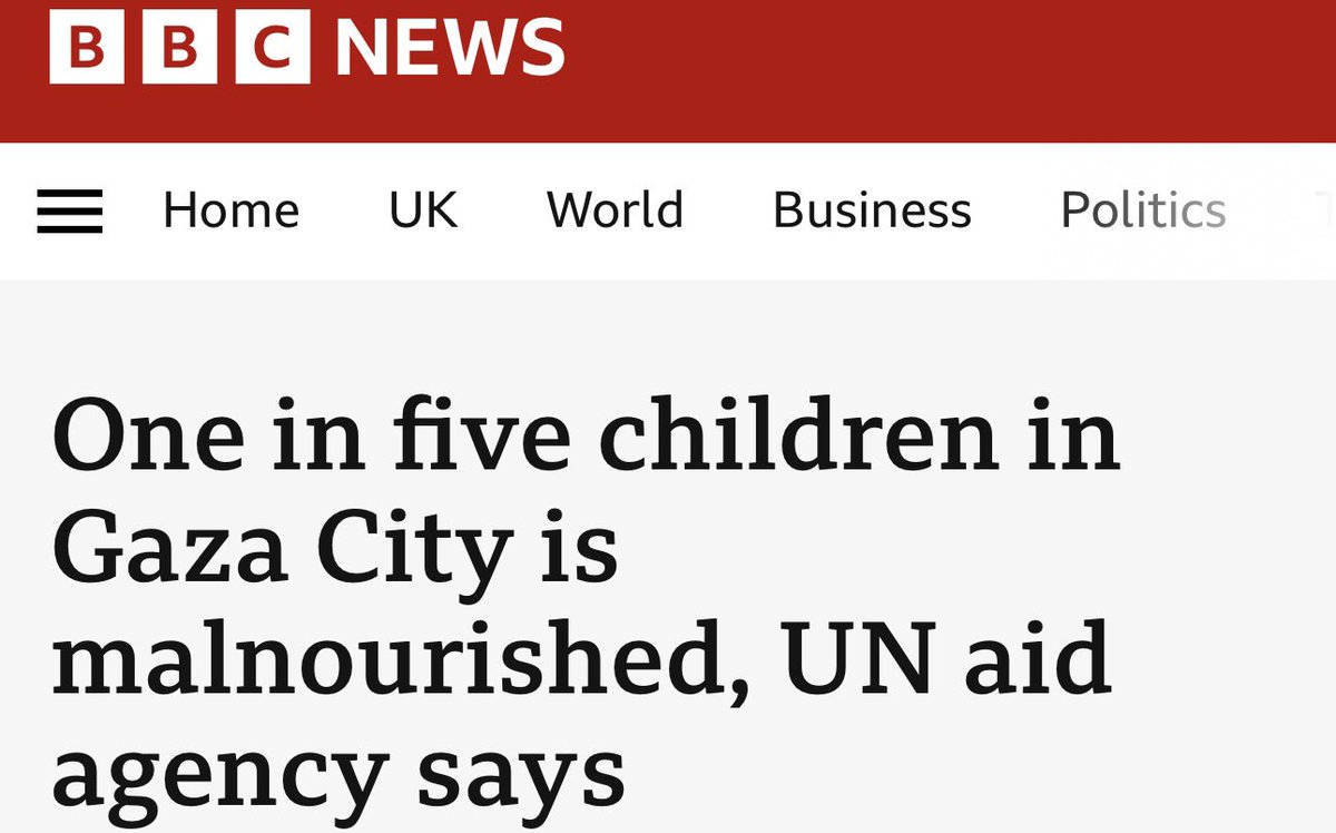 Western media continues to frame starvation in Gaza like it’s a natural disaster or unfortunate accident.

Gaza is BEING STARVED DELIBERATELY BY ISRAEL. This is genocide. Call it what it is and name the perpetrators.