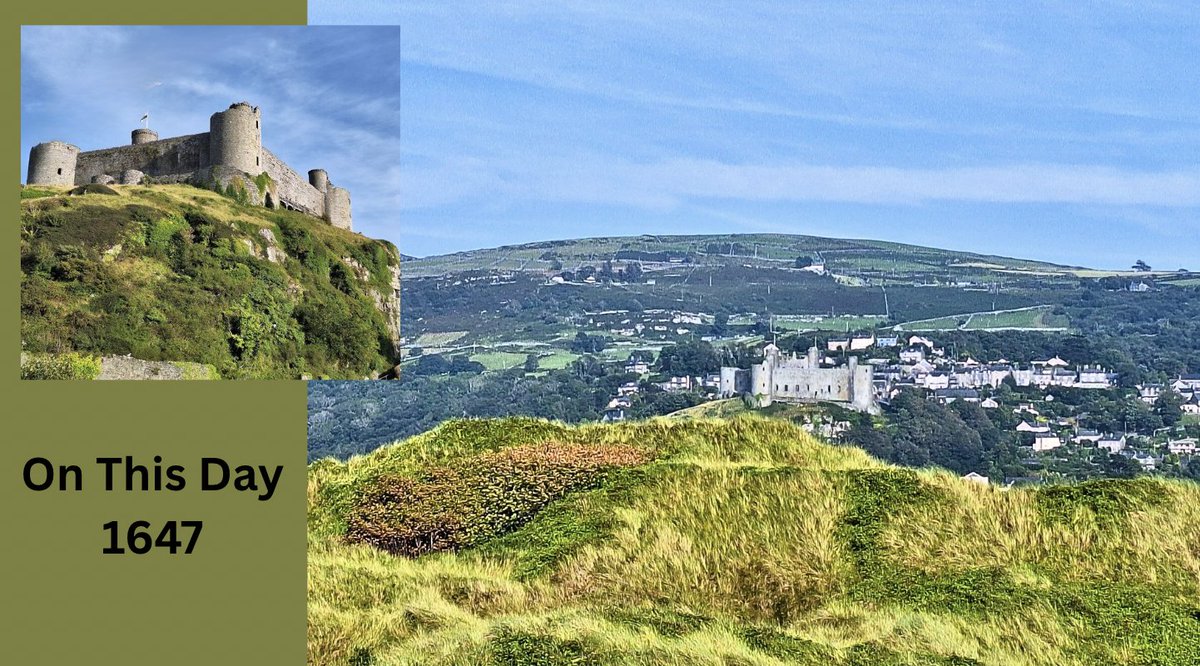 📅#OTD 1647, #Wales.  Harlech Castle surrenders - it had been a last bastion holding out for the King. The terms are very generous.  
'No oath or engagements to be imposed on them but a promise not wilfully to do anything prejudicial to the Parliament.'
📷Photograph shows the how