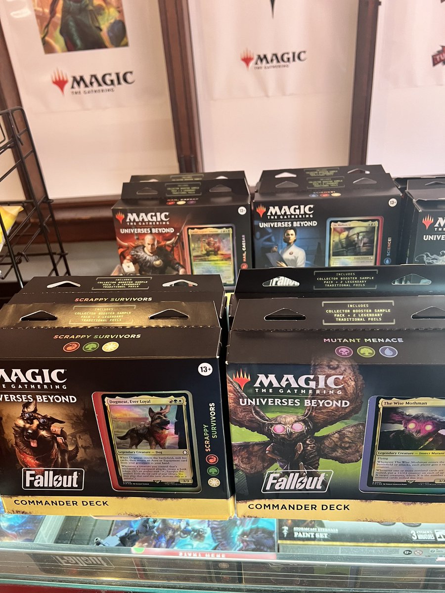 TurnbuckleWorld's tweet image. MAGIC THE GATHERING inventory restock! Fallout, Lord of the Rings and Dr. Who Commander Decks! Come get these! Open till 7pm! Located at 190 East Main Street, Mount Vernon Ky!