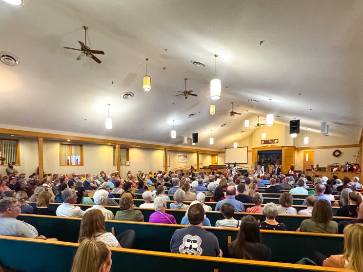 BREAKING: These are the photos coming out of Democrat Rob Sand’s townhall in deep-red Conservative Waterloo, Iowa. It’s packed and filled with applause for Sand. This is amazing.