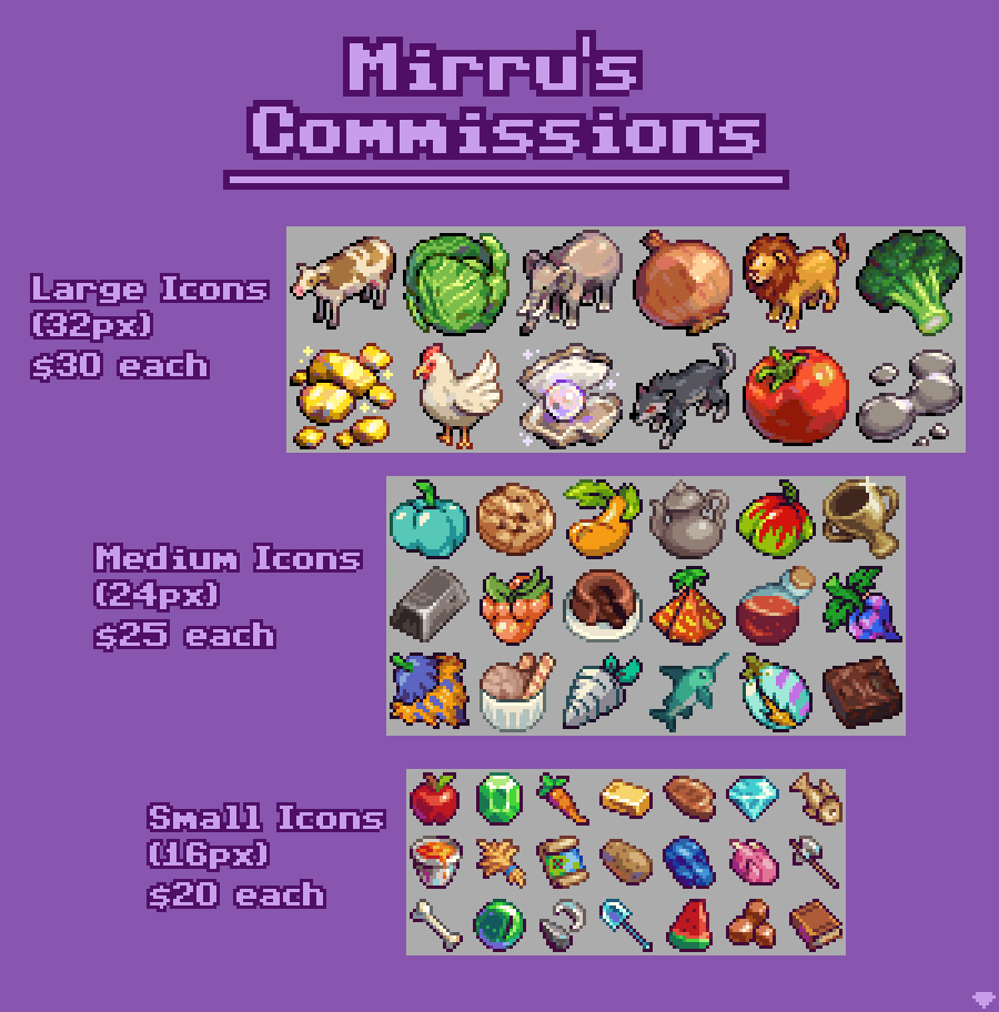 mirrutatep's tweet photo. BREAKING: Mirru is open for business! 

I'm mostly advertising icon c0mmissions but happy to consider larger projects too. DM me please!

Please repost to spread the word! 💜 https://t.co/gshUVHCc06