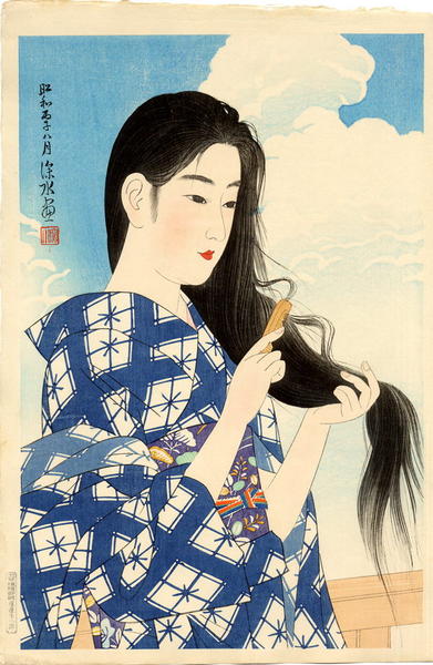 After washing her hair, by Ito Shinsui, 1936