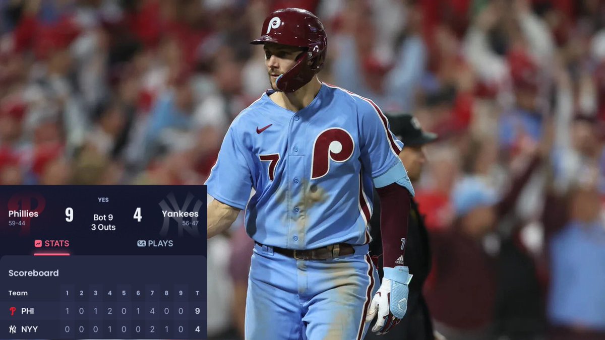 SleeperPhillies's tweet image. Phillies win their 2nd series vs an AL East opponent in a row.
Phillies go for the sweep tomorrow with Zack Wheeler on the bump.
It’s the Phillies 60th win of the year.
#RingTheBell