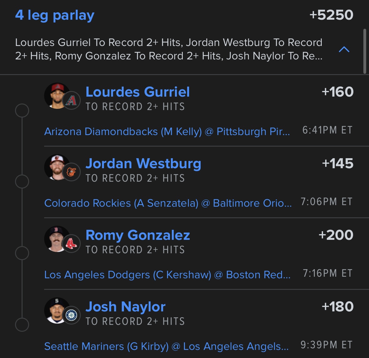 Lottolocks's tweet image. +5250 #MLB ⚾️ 2+ HITS LOTTO 🔥🔥🔥
$100 to a follower if we cash 💵
Link 👉🏽 betfinder.short.gy/636zLs
#GamblingX
