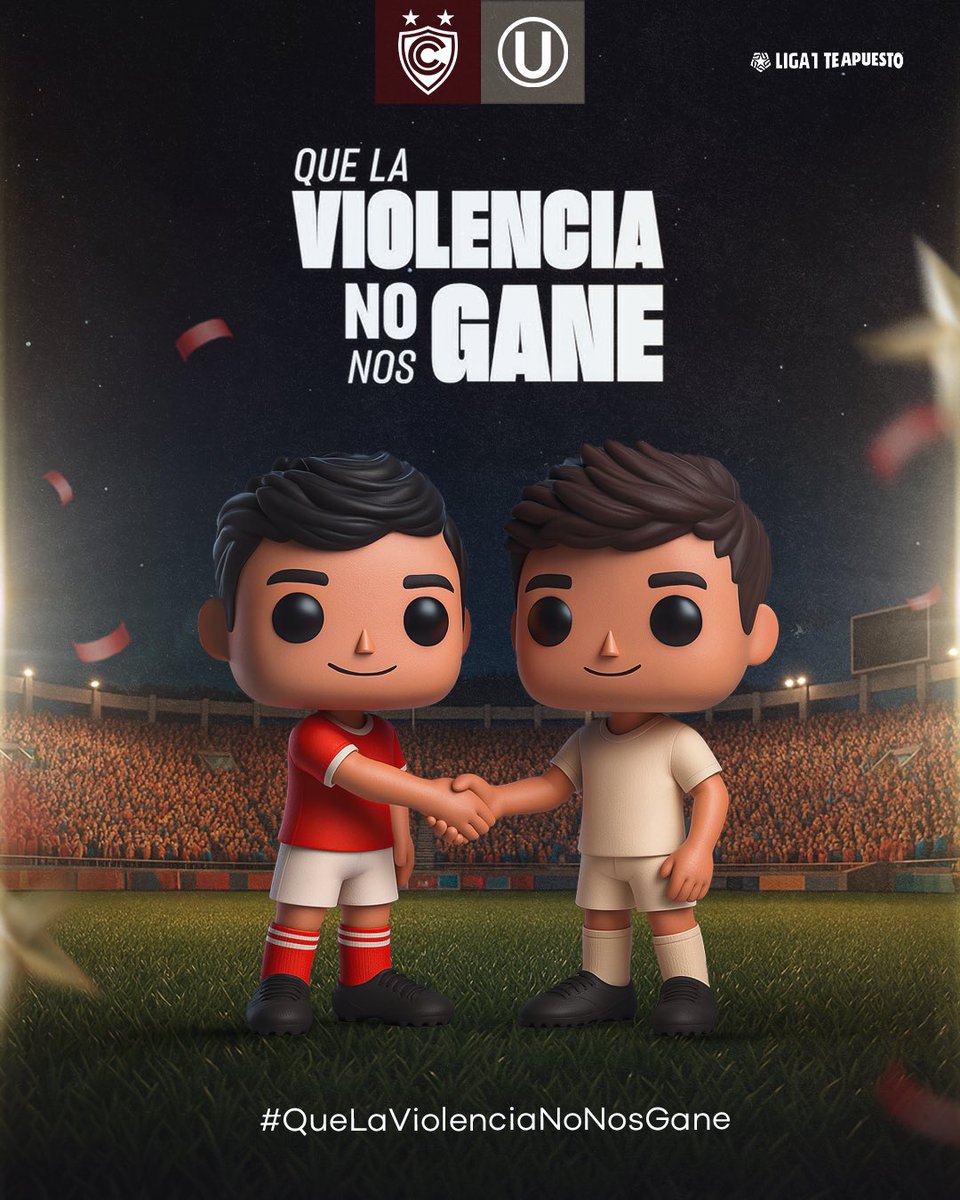⛔️ 𝗨𝗻𝗶𝗱𝗼𝘀 𝗹𝗲 𝗱𝗲𝗰𝗶𝗺𝗼𝘀 𝗡𝗢 𝗮 𝗹𝗮 𝘃𝗶𝗼𝗹𝗲𝗻𝗰𝗶𝗮.

#Cienciano 🤝🏻 <a href="/Universitario/">Universitario</a> 

🗣️ #QueLaViolenciaNoNosGane