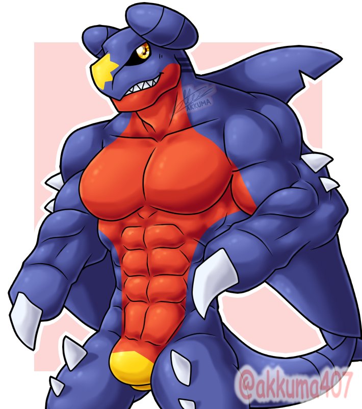 akkuma407's tweet image. Felt like drawing a garchomp, is just a design I really like for a Pokemon!
#bara #baraart #furry #furrybara