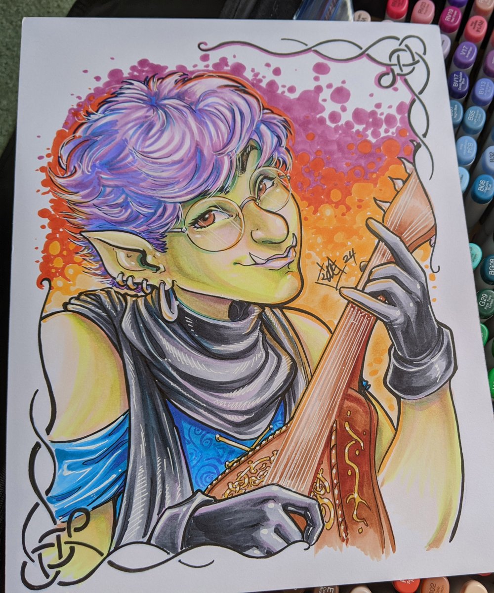 ComfortAndAdam's tweet image. Some cute lady #orc #ocdrawing by Comfort done in @CopicOfficialUS 

#commissionsopen for #dragoncon 2025

#originalcharacter #dnd #dndart #art #copicart #artcommissions #bard #fighter #dndcharacterart #dndcharacter