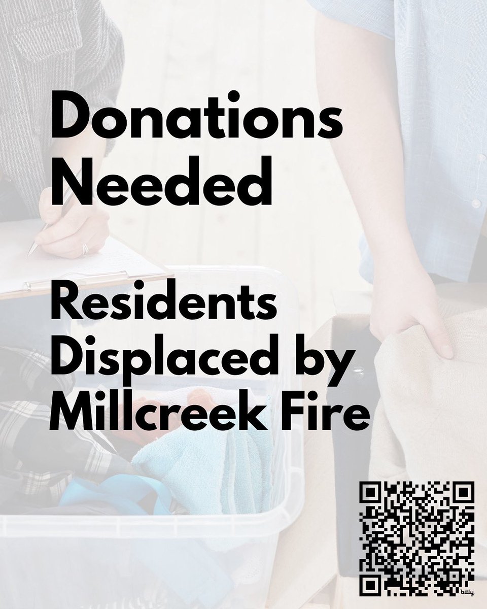 The fire in Millcreek yesterday left upwards of 41 people displaced and in great need.
 
While most urgent needs have been met, in-kind donations would be greatly appreciated, particularly for those who have tragically lost their homes.
 
The City of Millcreek is collecting