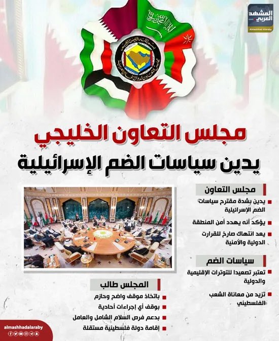 #مجلس_التعاون_الخليجي يدين سياسات الضم الإسرائيلية (إنفوجراف) 

#المشهد_العربي