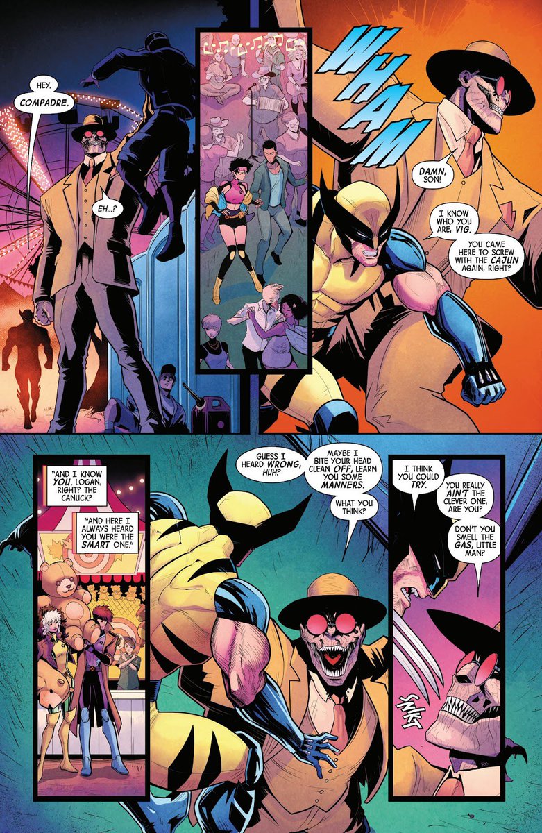 NewComga's tweet image. I always 🖤 seeing Wolverine stick up for his homies.
He caught sight of Vig and slugged his ass for Remy & was ready to get into more.
However, this time, Vig was actually doing the right thing.
#Xmen #Xspoilers