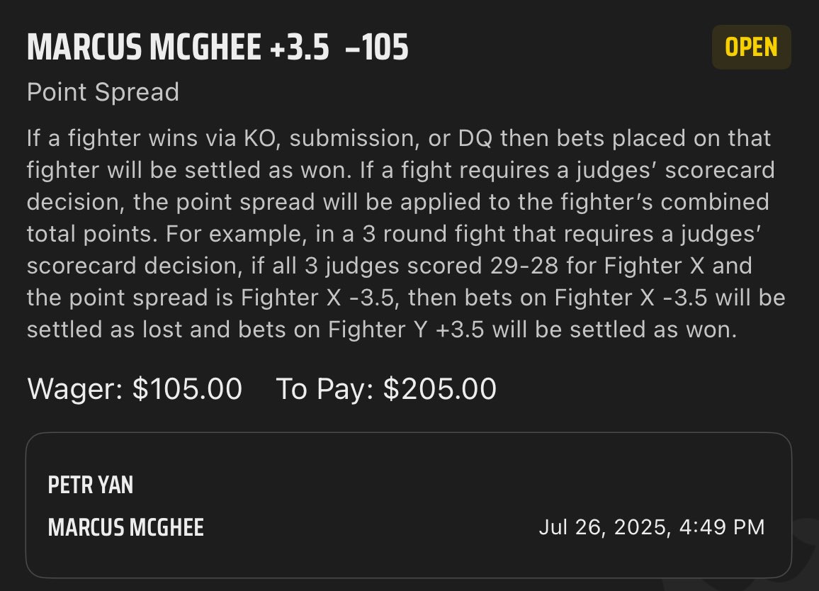 TheJayPick's tweet image. UFC ABU DHABI FREE MAX 🔨🔨

🥊 Marcus McGhee +3.5

@TheJayPick