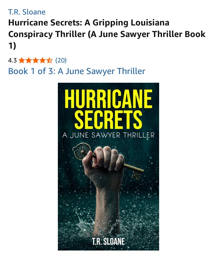TRSloaneAuthor's tweet image. Try Hurricane Secrets while it’s 99c on kindle!