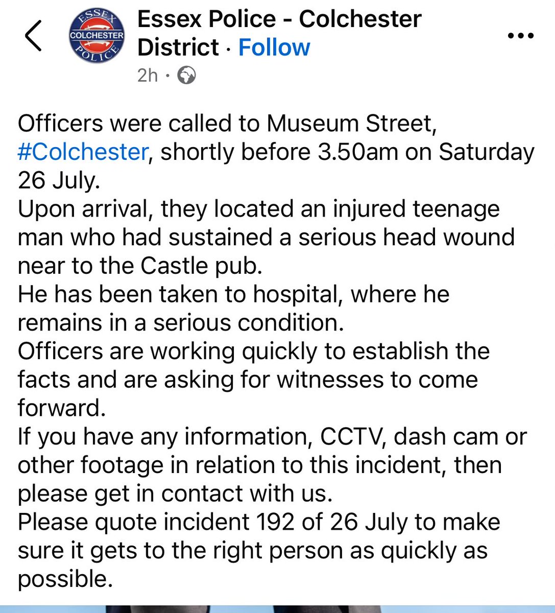Colchesterviews's tweet image. What is happening g in #Colchester. Please if you have any info, report it. They’d of been plenty of people in town. Surely in 2025, #Colchester has outstanding CCTV?