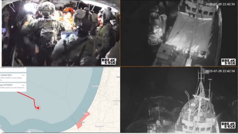 Breaking7Newss's tweet image. BREAKING | Israeli army forces storm the ship "Hanzala" heading to Gaza