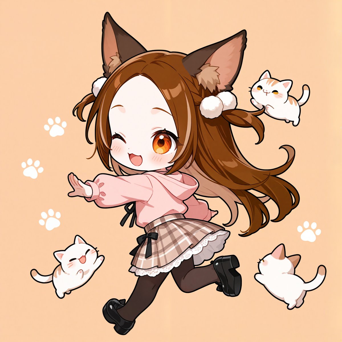 itom0717's tweet image. #AIイラスト
#今日のちびキャラ
今日のちびキャラ当番は紅葉（もみじ）さんです