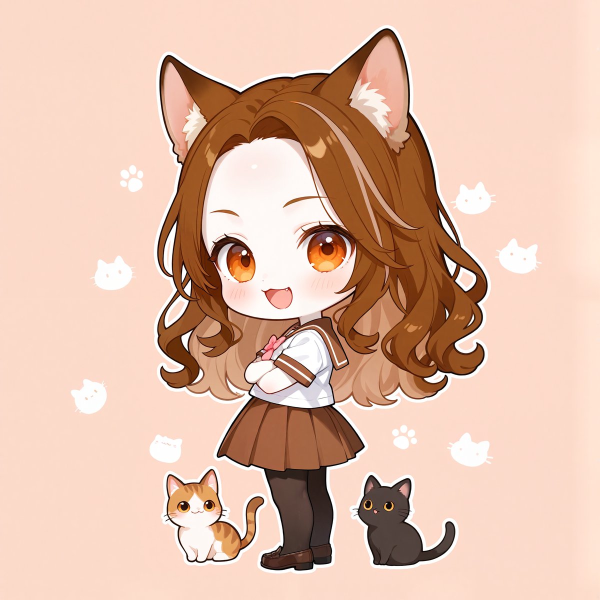 itom0717's tweet image. #AIイラスト
#今日のちびキャラ
今日のちびキャラ当番は紅葉（もみじ）さんです