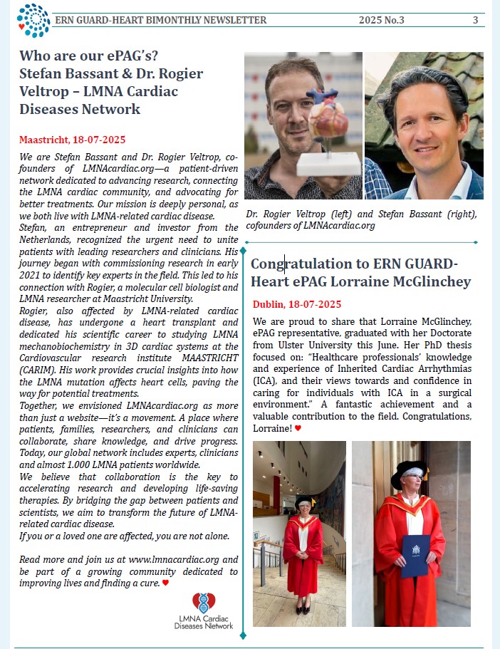We’re proud to be featured in this edition of the ERN GUARD-Heart newsletter with LMNAcardiac.org! 💙

Read the full article 👇 

#ernguardheart #LMNAcardiac #patientadvocacy #raredisease #cardiology
