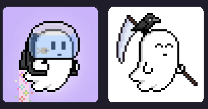 Thetarade's tweet image. Officially a @deadpixels_club holder and scooped a couple. Had to get a ghost with some Edgar Allen Poe vibes 🔥🔥🔥