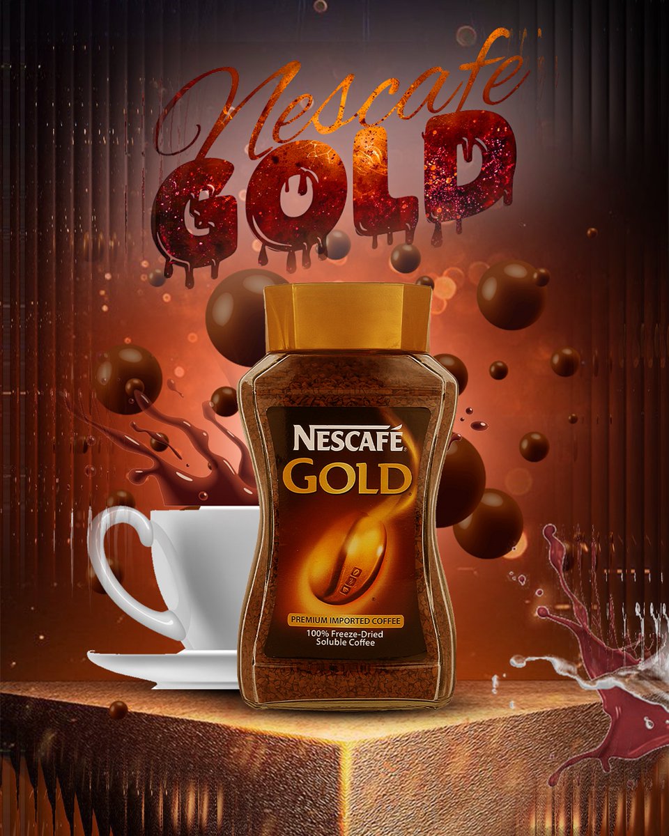 Compixal's tweet image. My latest graphic design manipulation: a rich ad for Nescafe Gold! Capturing that premium coffee vibe. What&apos;s your go-to coffee? ☕ #graphicdesign #nescafegold #coffeetime #digitalart #designportfolio #vixourov #sourov #vixourov #graphicdesigner