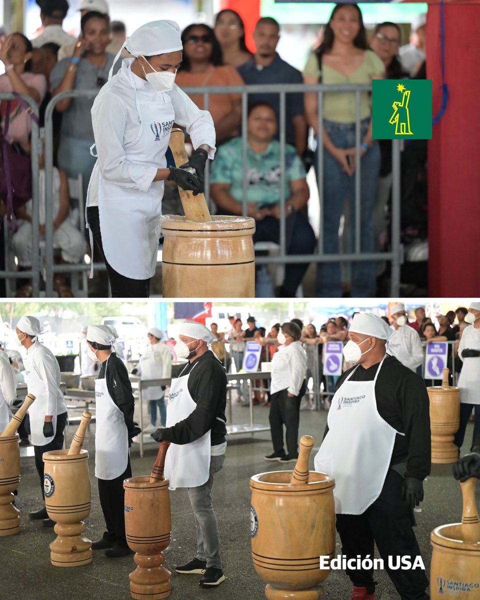 DiarioLibre's tweet image. Este sábado, Santiago de los Caballeros dio inicio al intento oficial de establecer un Récord Guinness con la bola de plátano verde más grande del mundo, una preparación basada en el tradicional mofongo.
📍 La actividad se lleva a cabo en el Parque Central, con la participación…