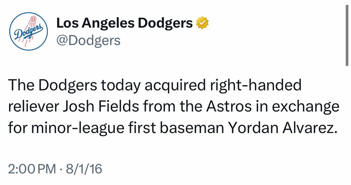 SleeperDodgers's tweet image. With the trade deadline approaching, what are some of the worst trades the Dodgers have made?

I’ll start: