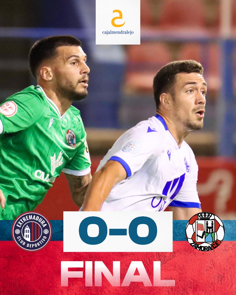 CDExt1924's tweet image. 🔚 𝗙𝗜𝗡𝗔𝗟 𝗗𝗘 𝗣𝗔𝗥𝗧𝗜𝗗𝗢
Finaliza el encuentro sin goles en el Francisco de la Hera.
#ExtremaduraZamora #Pretemporada