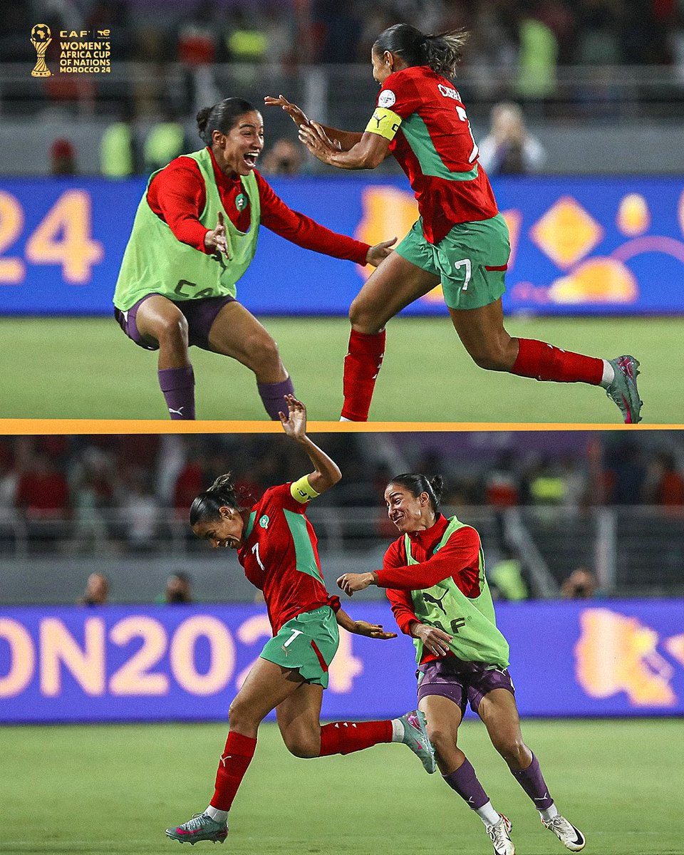 LadiesMarch's tweet image. Halftime:
🇲🇦 Morocco 2-0 Nigeria 🇳🇬
Goals from Ghizlane Chebbak and Sanaa Mssoudy give the hosts the advantage at the break.
#TotalEnergiesWAFCON2024 #LMReport
