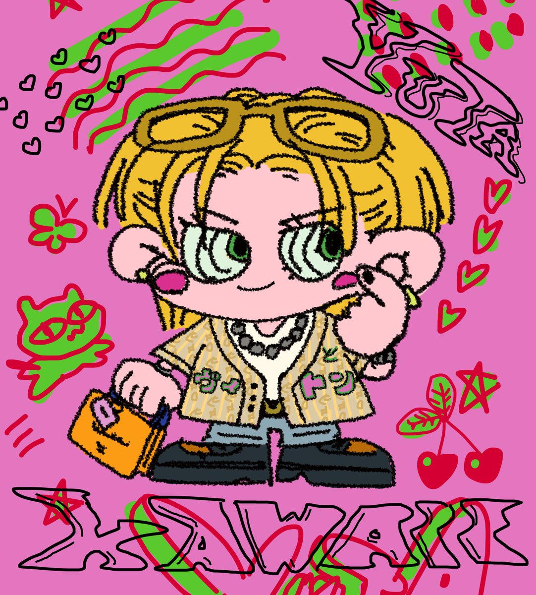 e_choroq's tweet image. 落書き久々にしてたの忘れてた...LV悠太くんかわいかったなあ〜〜〜〜〜〜〜〜〜〜ハート抗えてないのも可愛かった....SBSのグリーンヘアーも描きたい...
