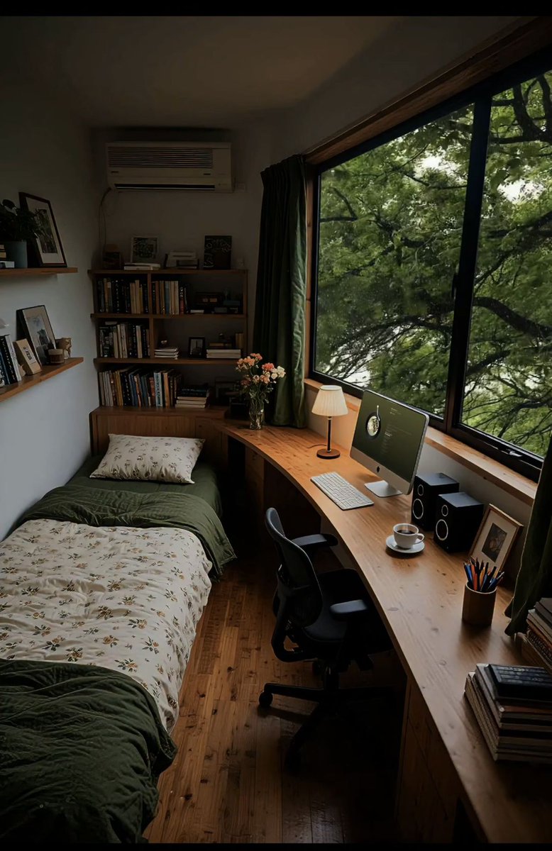 ArchInkdem's tweet image. Your bed and your desk don't have to fight, they can co-exist beautifully, would you like to have this? Yes/No.