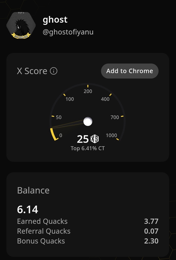 ghostofiyanu's tweet image. I hopped on @wallchain_xyz few days ago.. and I started earning Quacks not much but honest work.
I feel like its only a matter of time before people start flooding on here.. DYOR and understand why a meta is gonna go evolve.
For me I will increase my energy and put out more…