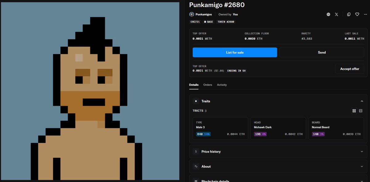 Snaky_base_eth's tweet image. 🎁 PUNKAMIGO GIVEAWAY 🎁
Win @Punkamigos #2680 – pure BASE drip 🧢🔥
To enter:
✅ Follow @Snaky_base_eth
✅ Follow @tinybuds40x40
✅ Like + Repost
✅ Tag 2 amigos
🔔 Turn on notis – don’t miss future drops!
Winner in 48h ⏳
Let’s send this punk to the right wallet 👀
