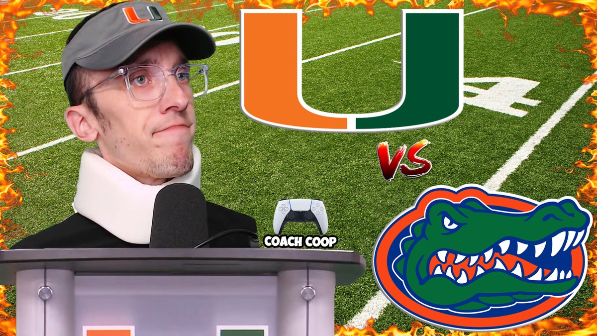🏈BILLY NAPIER VS COACH COOP🏈

Miami Hurricanes vs Florida Gators virtual game kicks off TONIGHT at 9:00PM ET! I am currently 1-2 this season, but don't let that distract you from the fact that I will WIN BIG tonight against UF. See you there.

youtube.com/watch?v=byl4e8…

#GoCanes