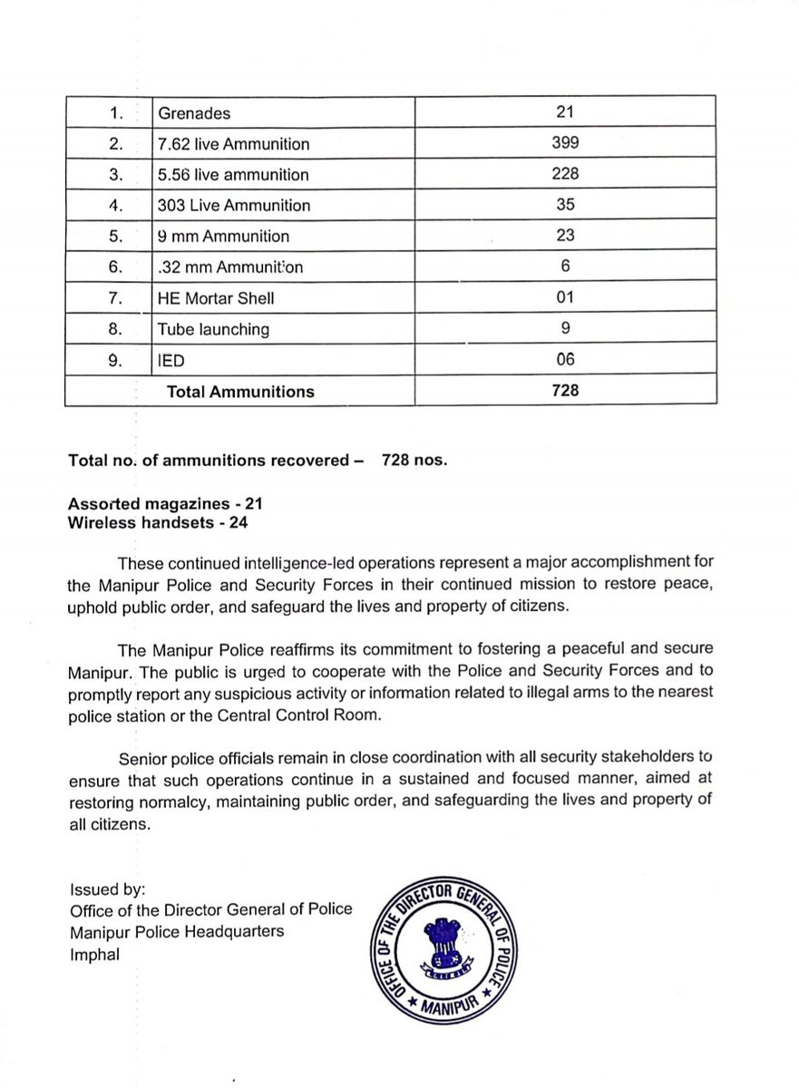 manipur_police's tweet image. PRESS NOTE
Imphal, 26th July 2025
