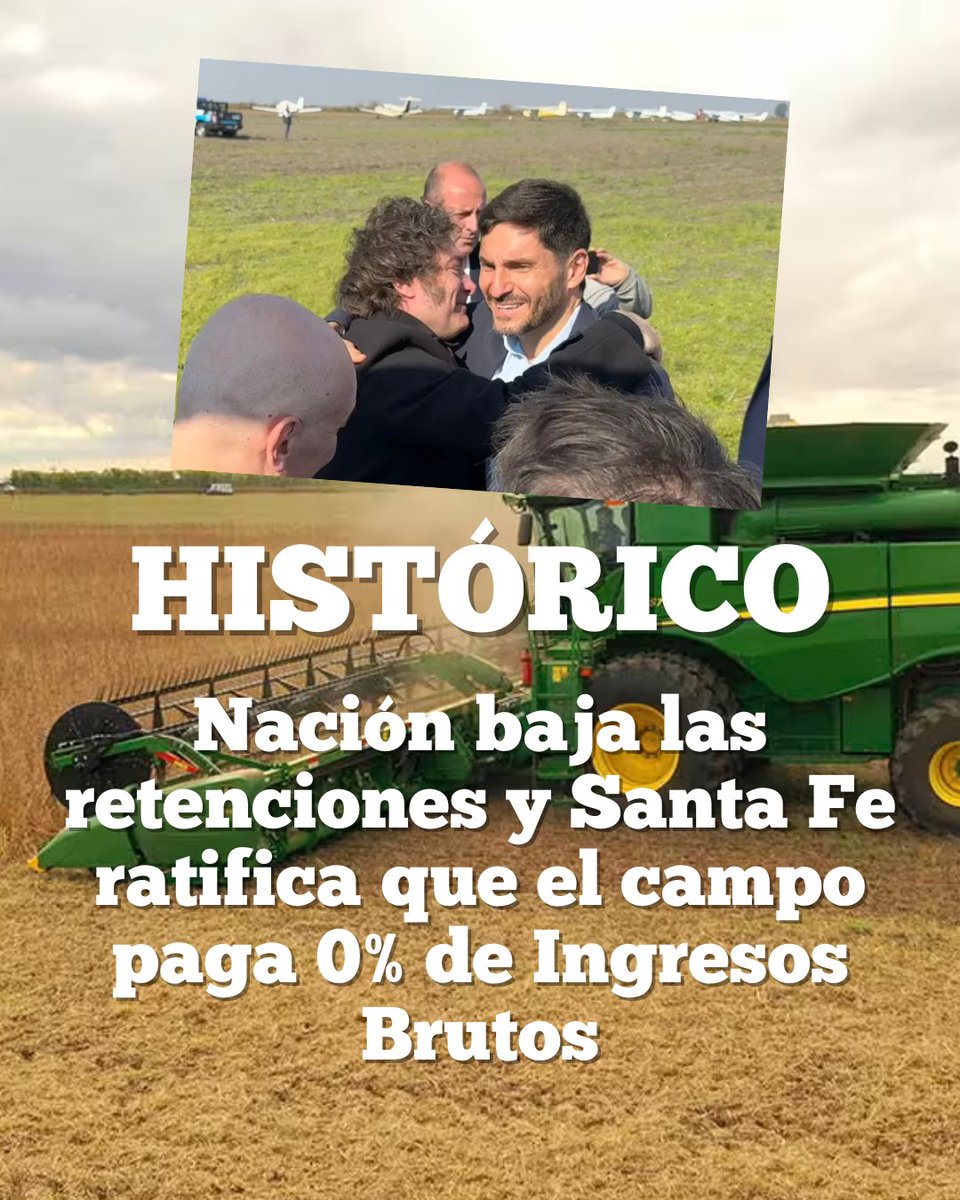 InvencibleSF's tweet image. 0% DE INGRESOS BRUTOS EN SANTA FE Y BAJAN LA RETENCIONES AL CAMPO EN NACIÓN.
EL PRÓXIMO PASO (ojalá rápidamente): QUE NACIÓN ELIMINE ESAS MALDITAS RETENCIONES.
