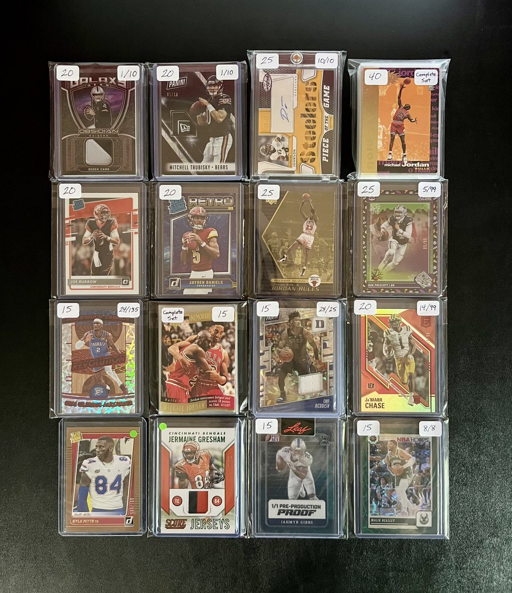 SpeshSportsTM's tweet image. Cards For Sale
🆕 Inventory!
🟢= $10
Pitts /100
Gresham /10
+shipping
@TheHobby247 @HobbyRetweet_ @SportsCardDeals @westcards28 @Mock10Breaks @84baseballcards