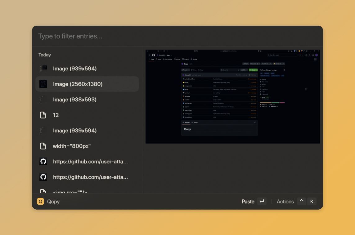 Qopy is an open-source clipboard manager for Windows, macOS &amp; Linux – built with Vue by @PandaDEV_ ⚙️⚡️ - madewithvuejs.com/qopy