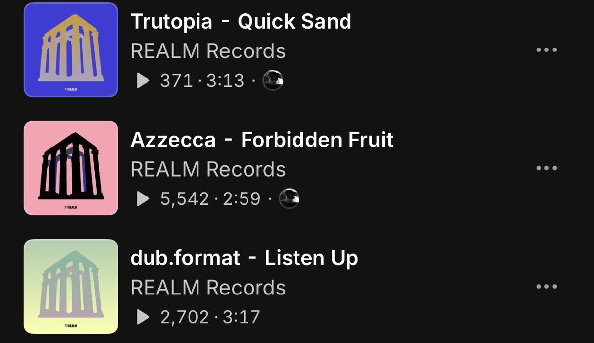 Last three Realm releases so lit ngl
