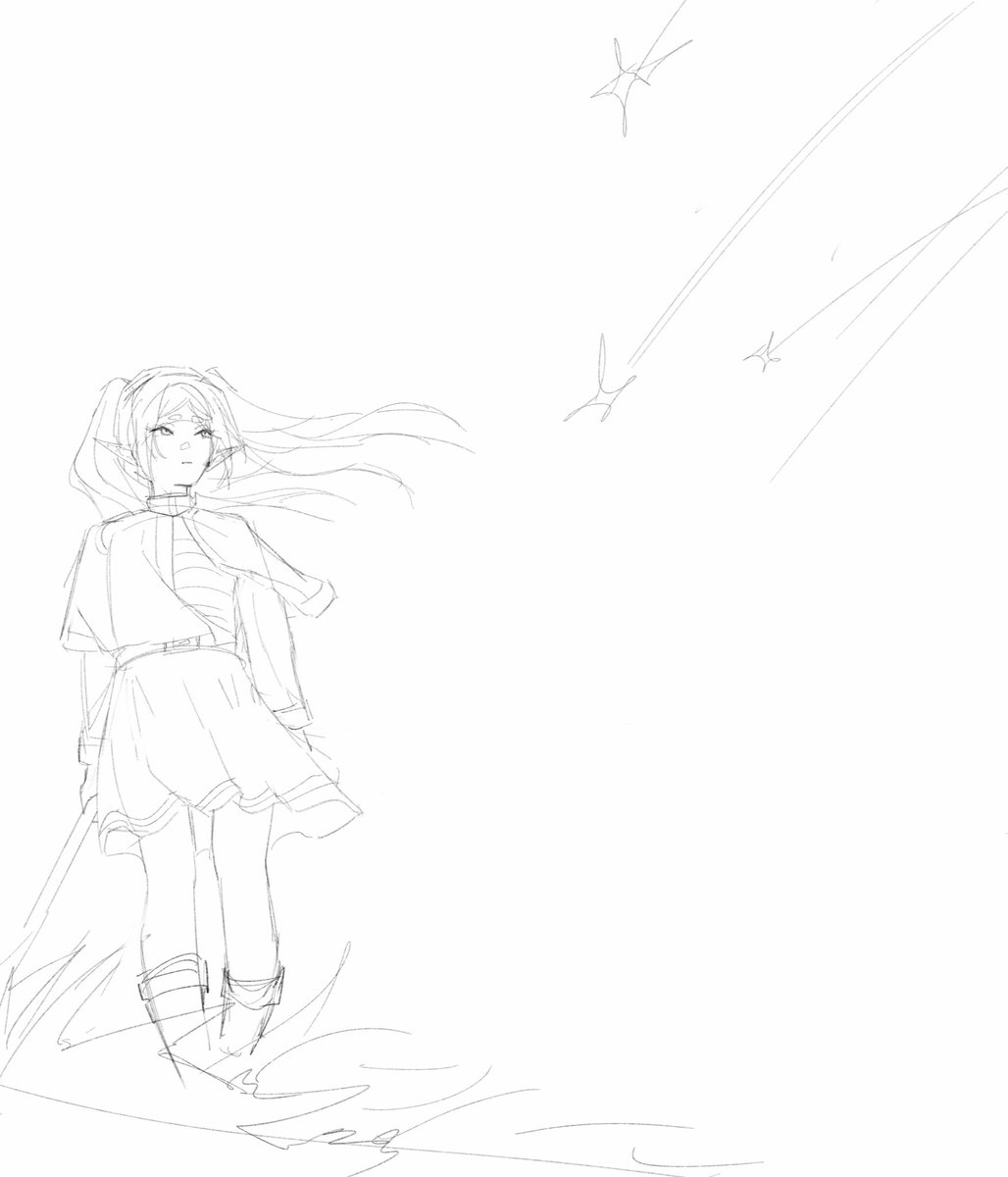 Chequayveon's tweet image. Frieren sketch i may or may not finish #art #artmoots #frierenbeyondendsjourney