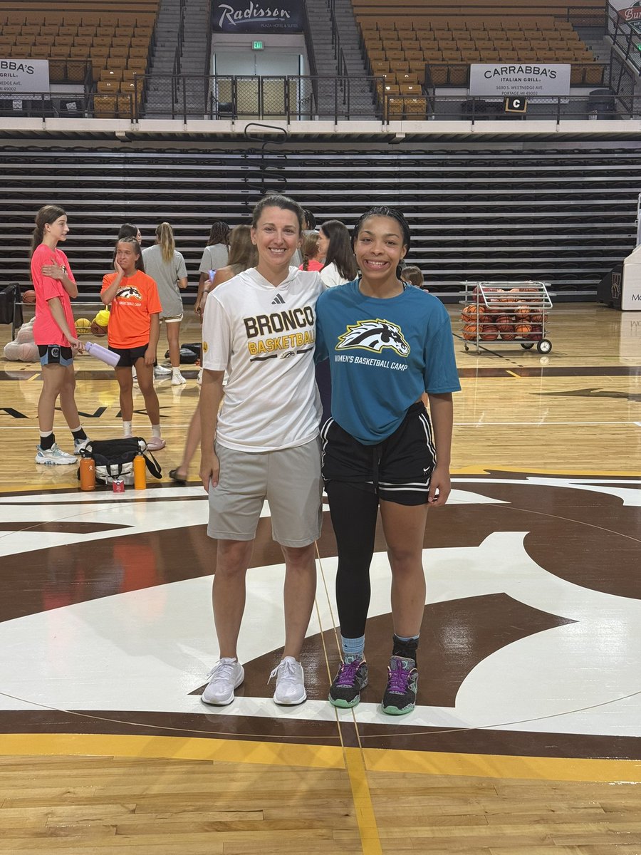 I’d like to thank <a href="/CoachAchter/">Kate Achter</a>, <a href="/WMU_WBB/">WMU Women's BBall</a>, and the entire coaching staff for hosting a great elite camp! I truly appreciate the opportunity and energy from <a href="/CoachAurie/">Aurielle Anderson</a>, and <a href="/CoachTandez/">Adam Tandez</a> <a href="/barrybradford3/">Barry Bradford</a>.