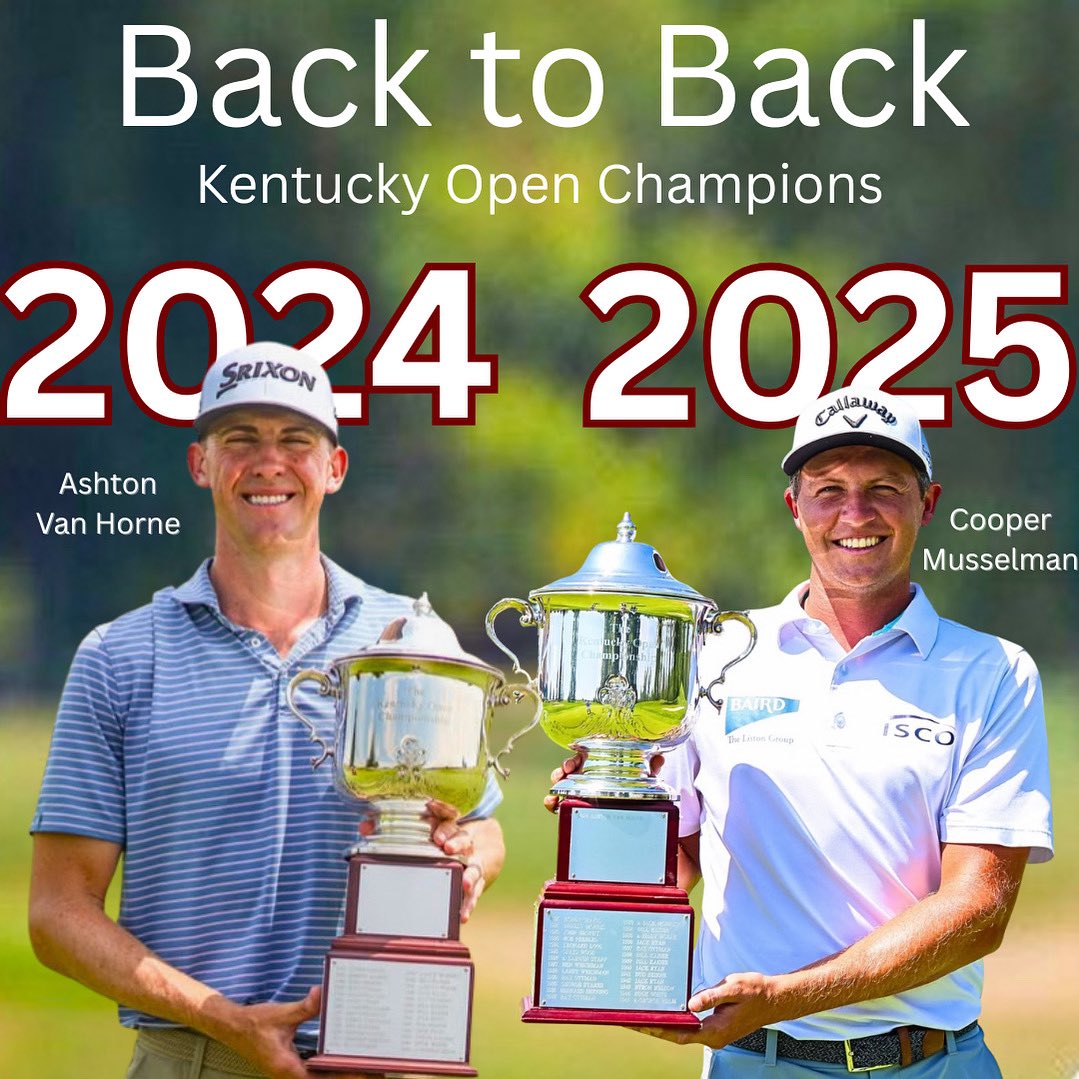 The Golf Academy (@golfacademypr) on Twitter photo Back to back Kentucky Open winners are TGAers! We’re so proud of these two! <a href="/ashtonvanhorne/">ashton van horne</a> and @coopermusselman
@callawaygolf <a href="/inwardhalfgolf/">Inward Half</a> <a href="/oakley/">Oakley</a> @corykaufmangolf @jjsnider67 @jesse_massie_pga Back to back Kentucky Open winners are TGAers! We’re so proud of these two! <a href="/ashtonvanhorne/">ashton van horne</a> and @coopermusselman
@callawaygolf <a href="/inwardhalfgolf/">Inward Half</a> <a href="/oakley/">Oakley</a> @corykaufmangolf @jjsnider67 @jesse_massie_pga